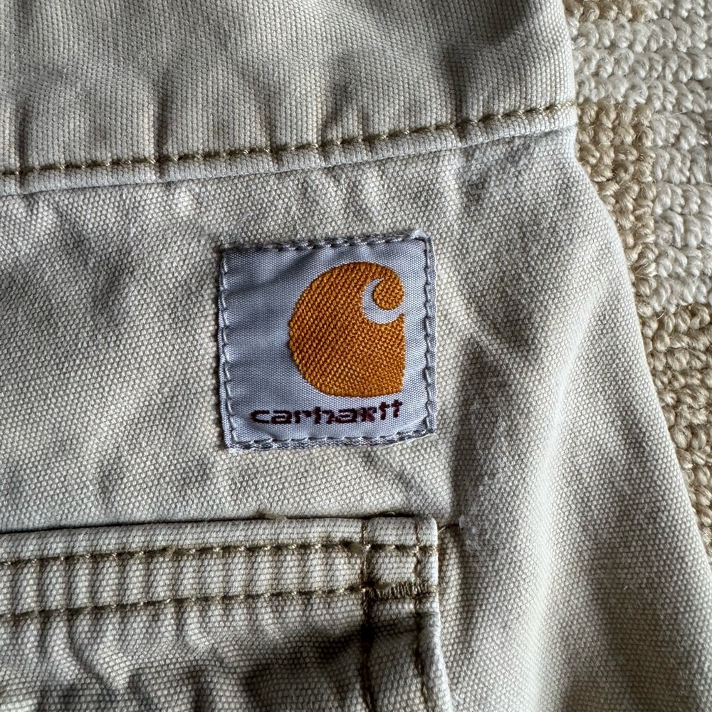 Carhartt Relaxed Fit Cargo Shorts Utility Summer Outdoor Casual Tan Size 40 - Picture 2 of 8
